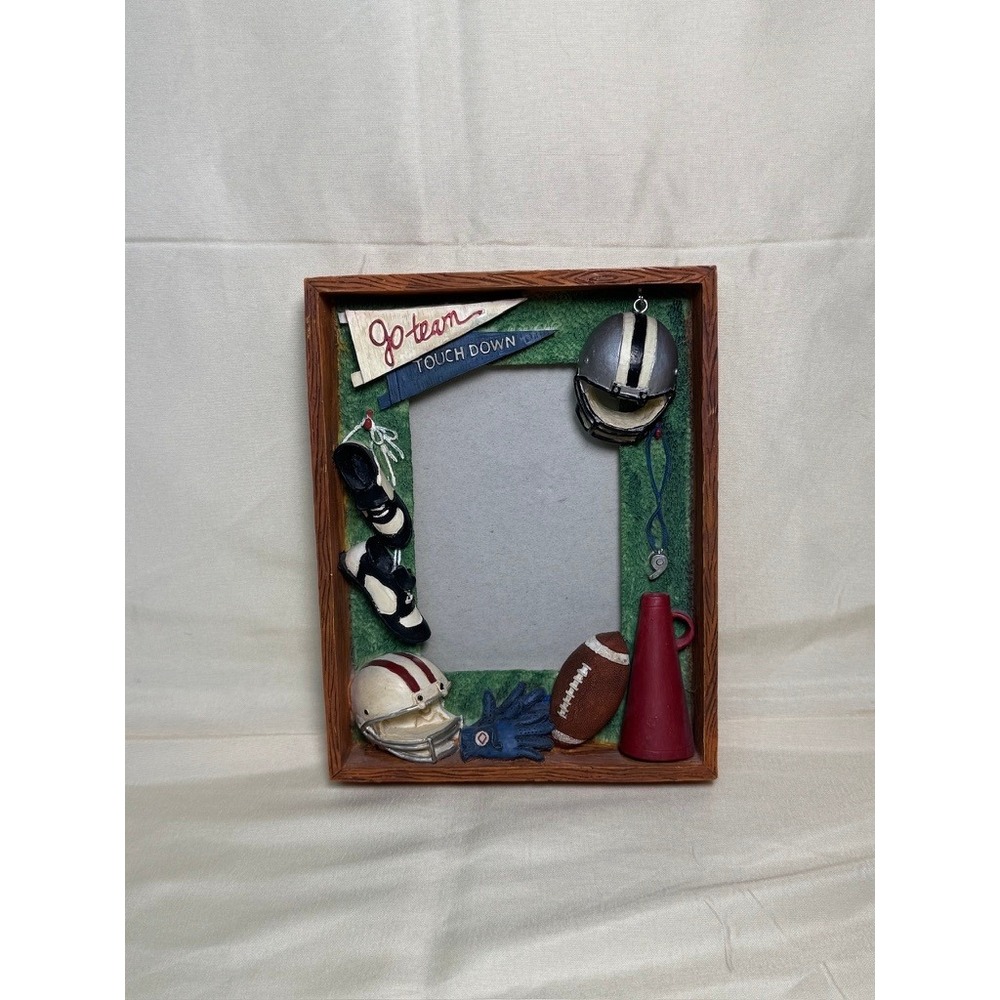 Russ Berrie Football Picture Frame Kids 3.5x5 3D Sports Shadow Box EUC